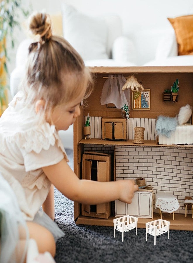 FOYTOKI 10Pcs Miniature Storage Rack for Doll House Mini Shelf Model Displaying Mini Plants Accessories and Miniature Furniture for Dollhouse Decor - Image 4